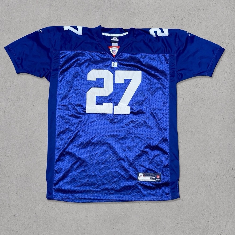 Reebok Authentic Brandon Jacobs #27 New York Giants NFL Jersey Men's Size 56 Blu